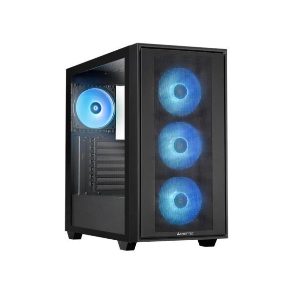 Case|CHIEFTEC|HUNTER 3|MidiTower|Case product features Transparent panel|Not included|ATX|EATX|MicroATX|MiniITX|Colour Black|GS-03B-OP