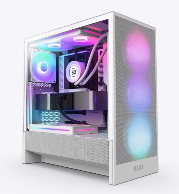 Case|NZXT|H5 FLOW RGB 2024|MidiTower|Case product features Transparent panel|Not included|ATX|EATX|MicroATX|MiniITX|Colour White|CC-H52FW-R1