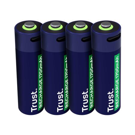 BATTERY RECH. LI-ION AA 1.5V/1700MAH USB-C 4P 25631 TRUST