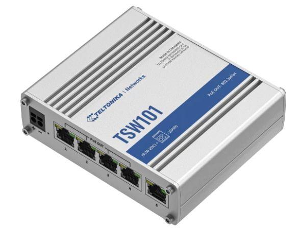 Switch|TELTONIKA|TSW101|5xRJ45|PoE ports 4|60 Watts|TSW101