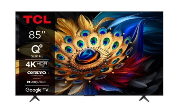 TV Set|TCL|85"|4K/Smart|QLED|3840x2160|2 GB|Wireless LAN|Bluetooth|Google TV|85C655