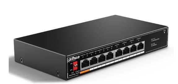 Switch|DAHUA|Desktop/pedestal|8x10Base-T / 100Base-TX|PoE ports 4|60 Wat...