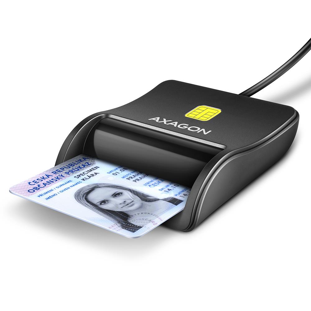 CARD READER FLAT SMARTCARD/USB2.0 1.3M CRE-SM3N AXAGON