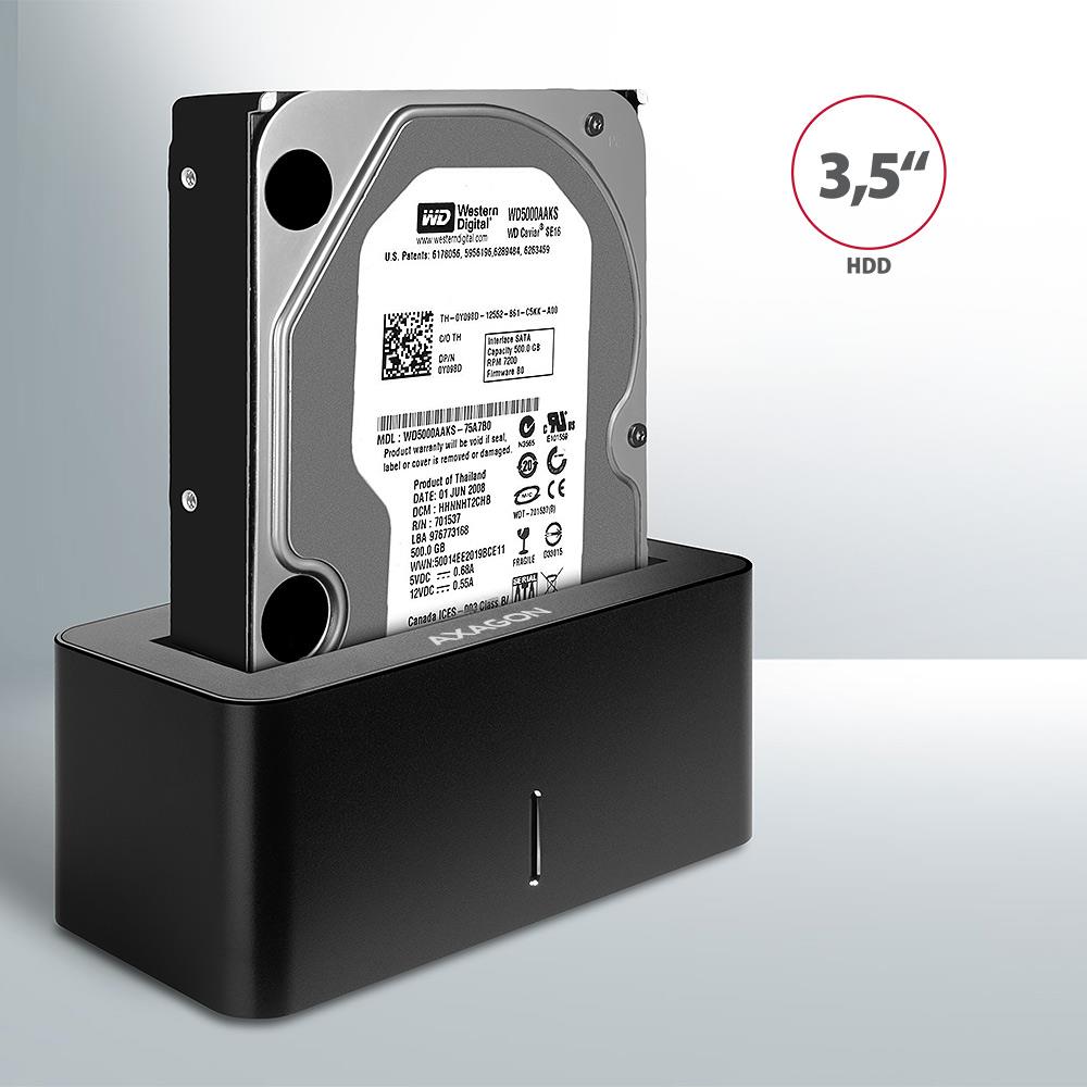 HDD ACC DOCK STATION USB3.2/2.5″/3.5″ SATA ADSA-SN AXAGON