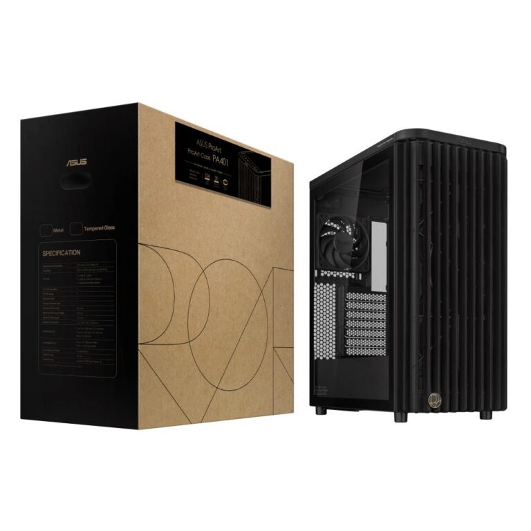 Case|ASUS|ProArt PA401 Wood Edition – Tempered Glass Panel|MidiTow...