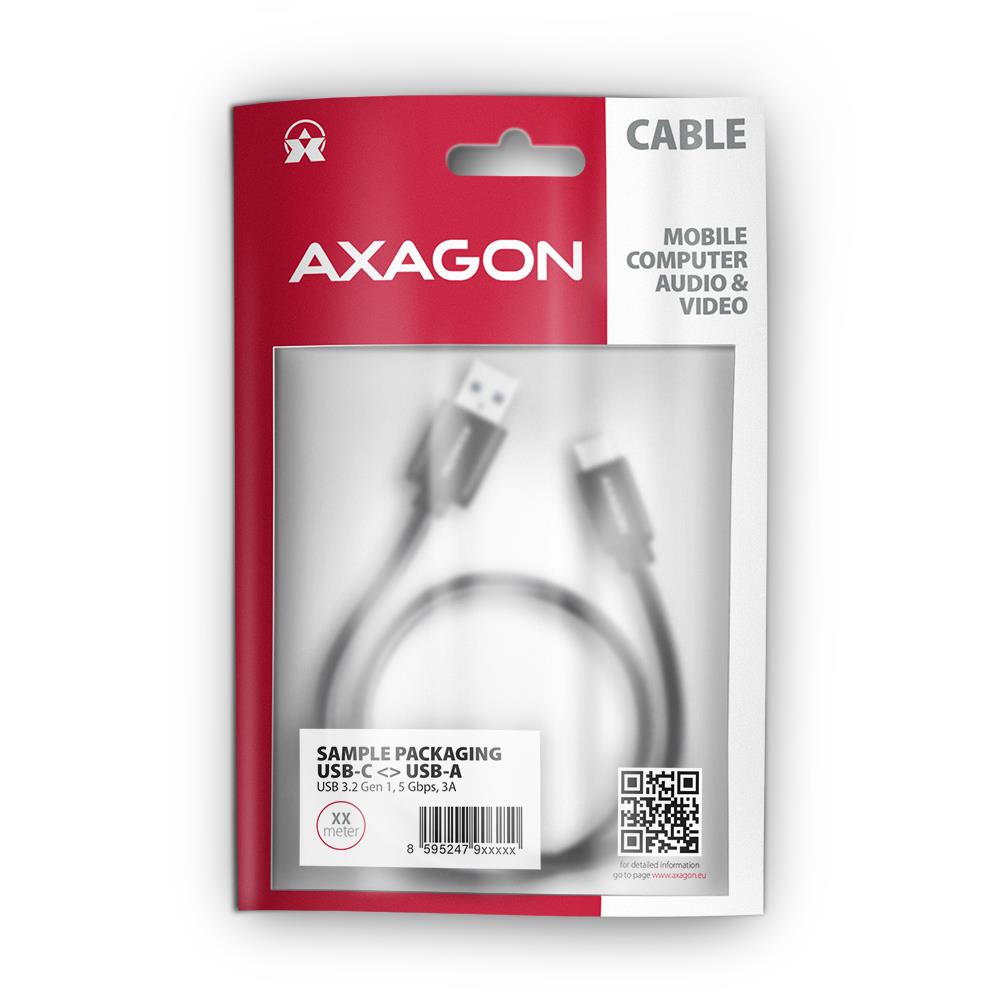 CABLE USB-C TO USB3.2 1.5M/BLACK BUCM3-AM15AB AXAGON
