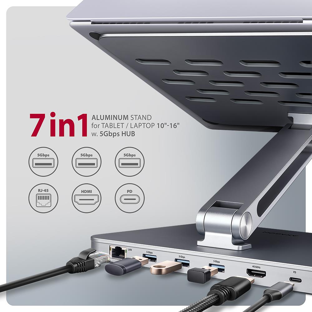 NB ACC STAND 10-16″ + I/O HUB/7IN1 HMC-STND AXAGON