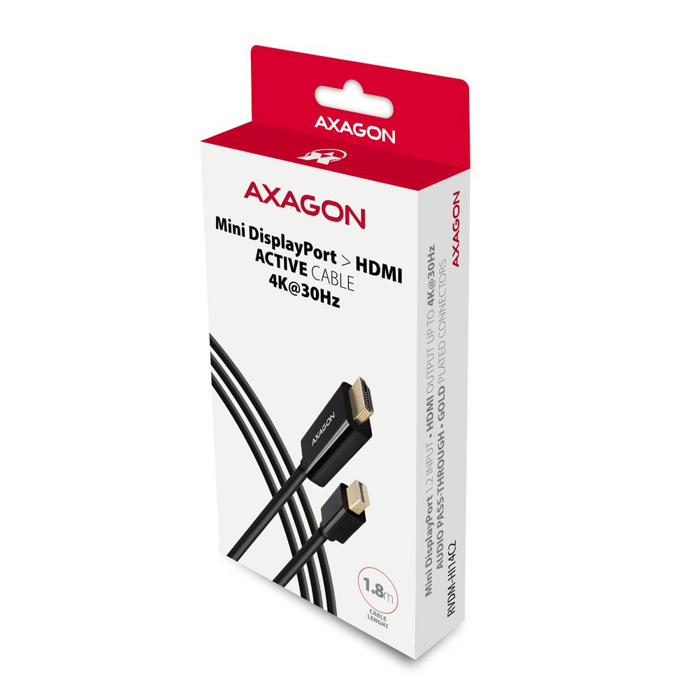 CABLE MINI DP TO HDMI 1.8M/RVDM-HI14C2 AXAGON