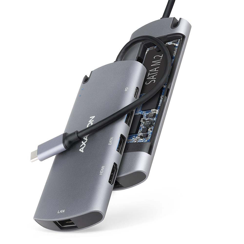 I/O HUB USB-C 6IN1 SATA M.2/0.18M HMC-6M2 AXAGON