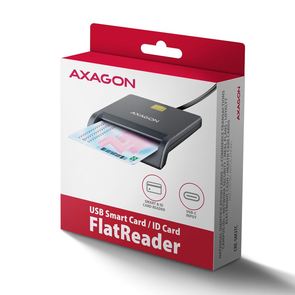 AUTOD READER FLAT SMARTAUTOD/ID/USB-C 1.3M CRE-SM3TC AXAGON