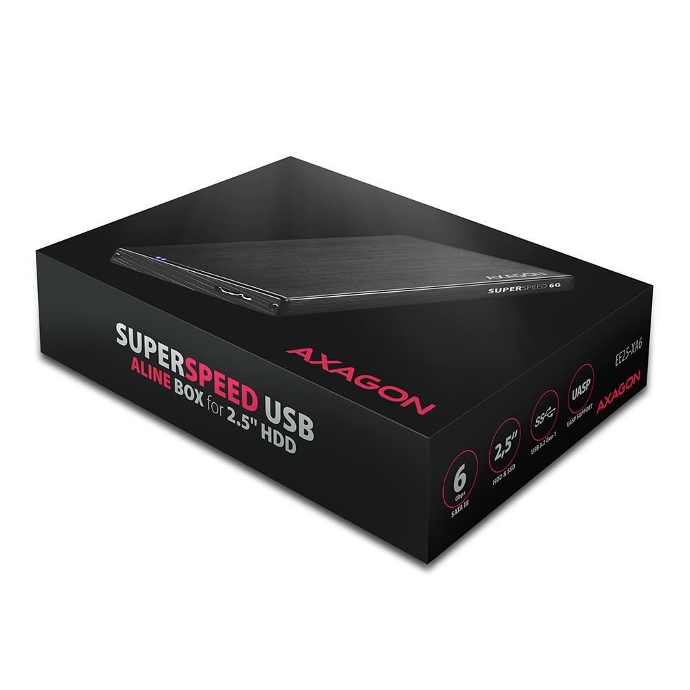 HDD ACC ENCLOSURE 2.5″/USB3.2 EE25-XA6 AXAGON