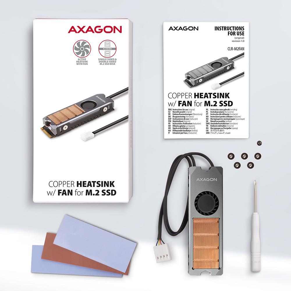 SSD ACC COOLER M.2 COPPER FAN/CLR-M2FAN AXAGON