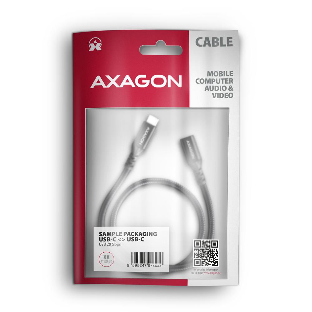 CABLE USB-C EXTENSION 1M/BLACK BUCM32-CF10AB AXAGON