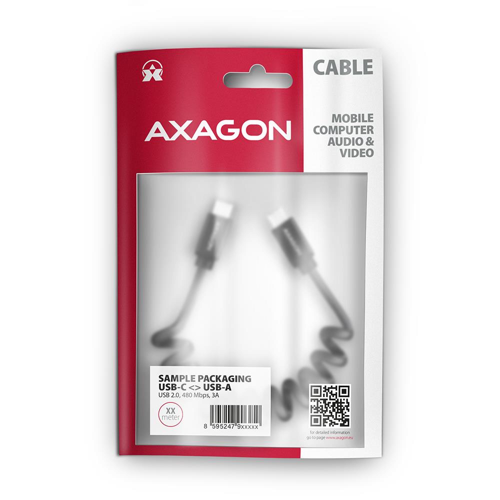 CABLE USB-C TO USB-C 1.1M 60W/TWISTER BLK BUCM-CM20TB AXAGON