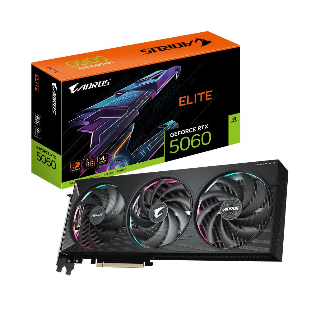 VGA PCIE16 RTX5060 8GB GDDR7/GV-N5060AORUS E-8GD GIGABYTE
