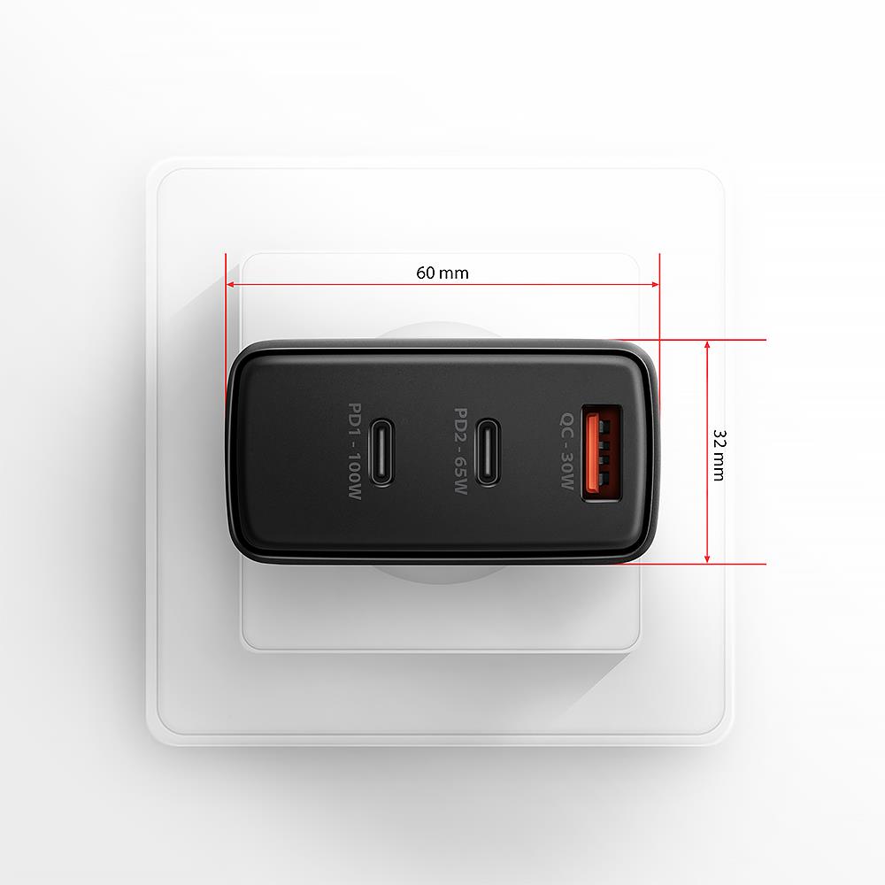 MOBILE CHARGER WALL USB 100W/GAN 3PORT ACU-DPQ100 AXAGON