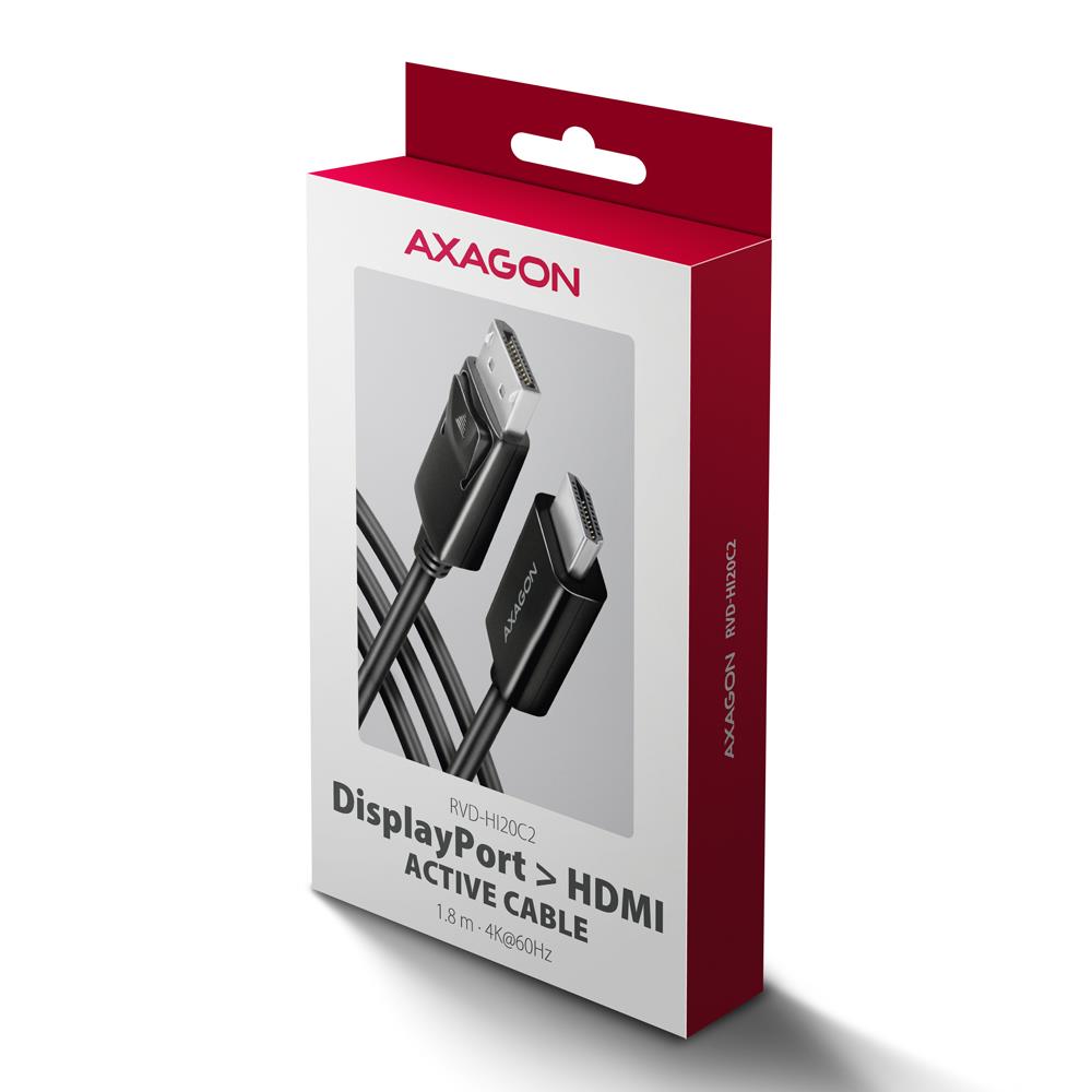 CABLE DP TO HDMI 1.8M/RVD-HI20C2 AXAGON