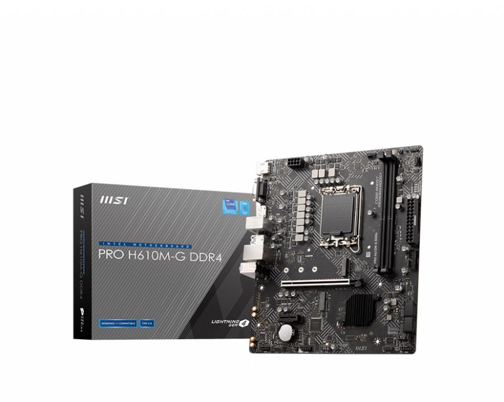 Mainboard|MSI|Intel H610|LGA1700|MicroATX|Memory DDR4|Memory slots 2|1xP...