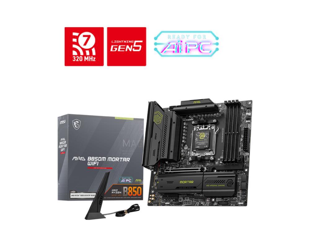 Mainboard|MSI|AMD B850|SAM5|Micro-ATX|Memory DDR5|Memory slots 4|1xPCI-E...