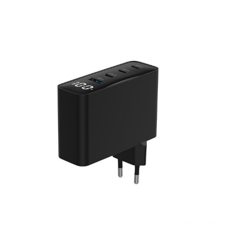 CHARGER USB 100W 4PORT GAN/TA-UC-PDQC100LCD-01-BK GEMBIRD