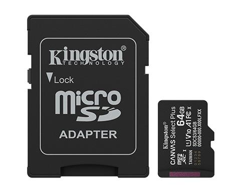 MÄLUKAART SDXC 64GB UHS-I/W/ADAPTER SDCS3/64GB KINGSTON