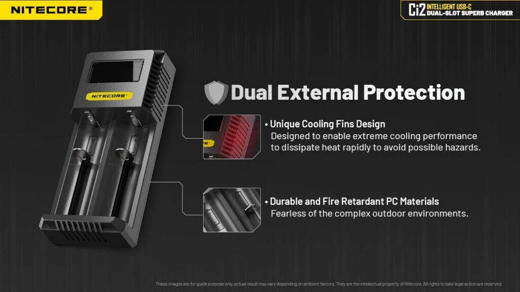 BATTERY CHARGER 2-SLOT/CI2 NITECORE