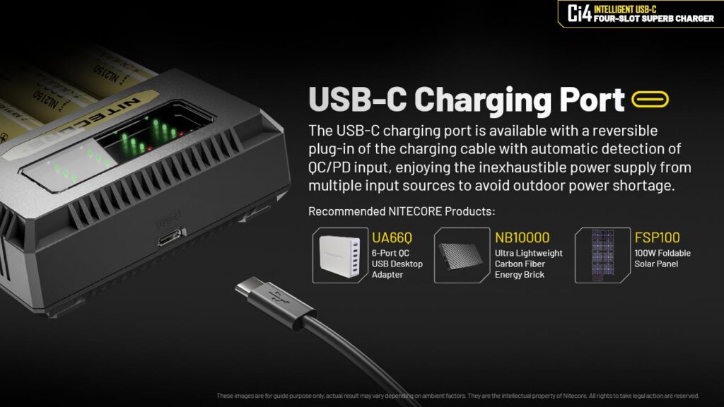 BATTERY CHARGER 4-SLOT/CI4 NITECORE