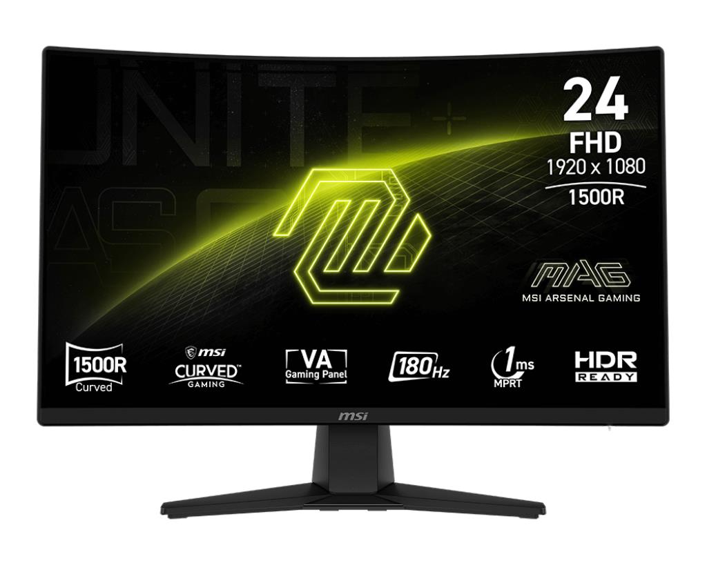 LCD Monitor|MSI|MAG 242C|23.6″|Mänguri/Curved/Frameless|Matte|Pane...