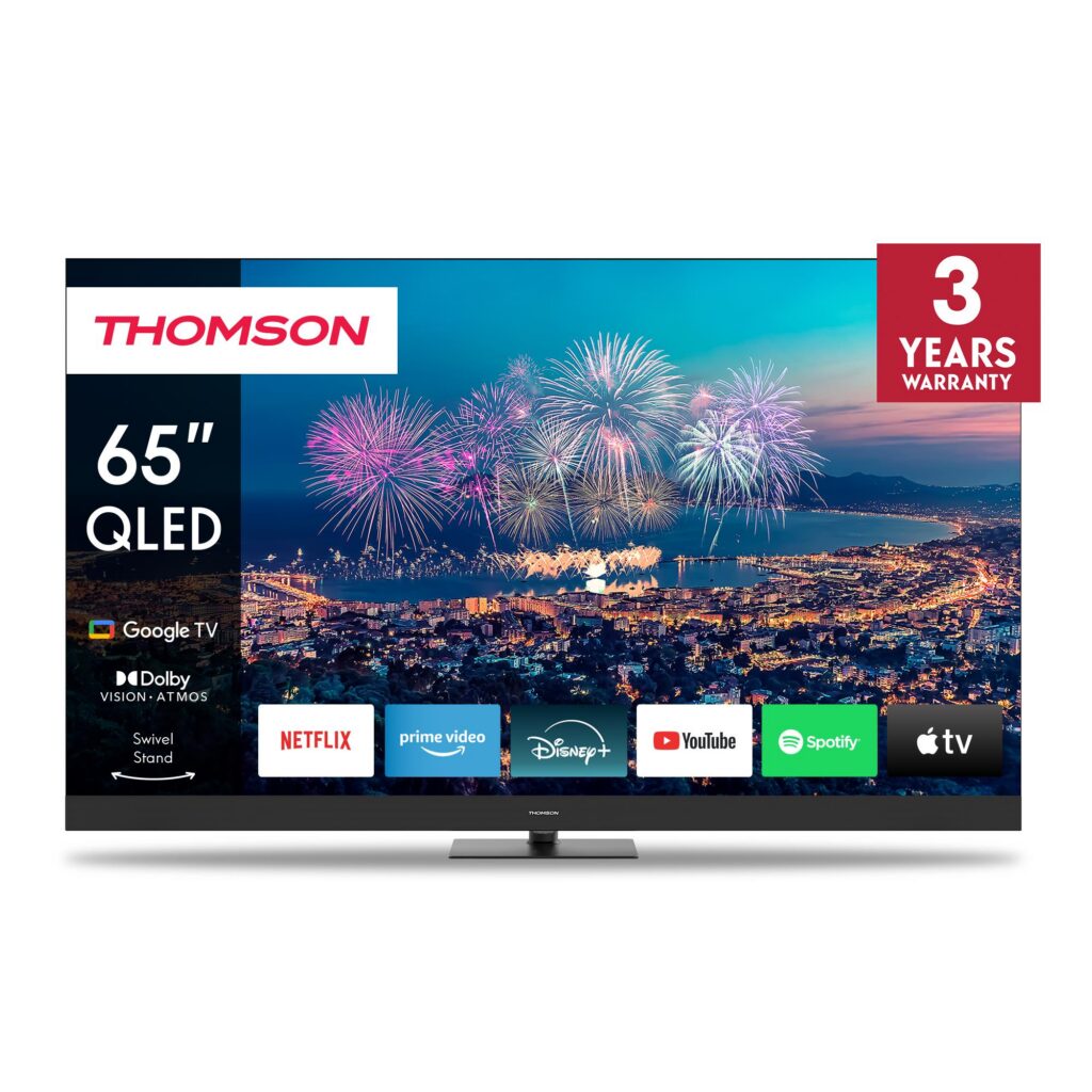 Televiisor|THOMSON|65″|4K/Smart|QLED|3840×2160|Google TV|Blac...