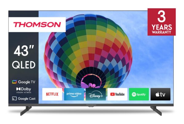 Televiisor|THOMSON|43″|4K/Smart|QLED|3840×2160|Juhtmevaba LAN|Bluet...