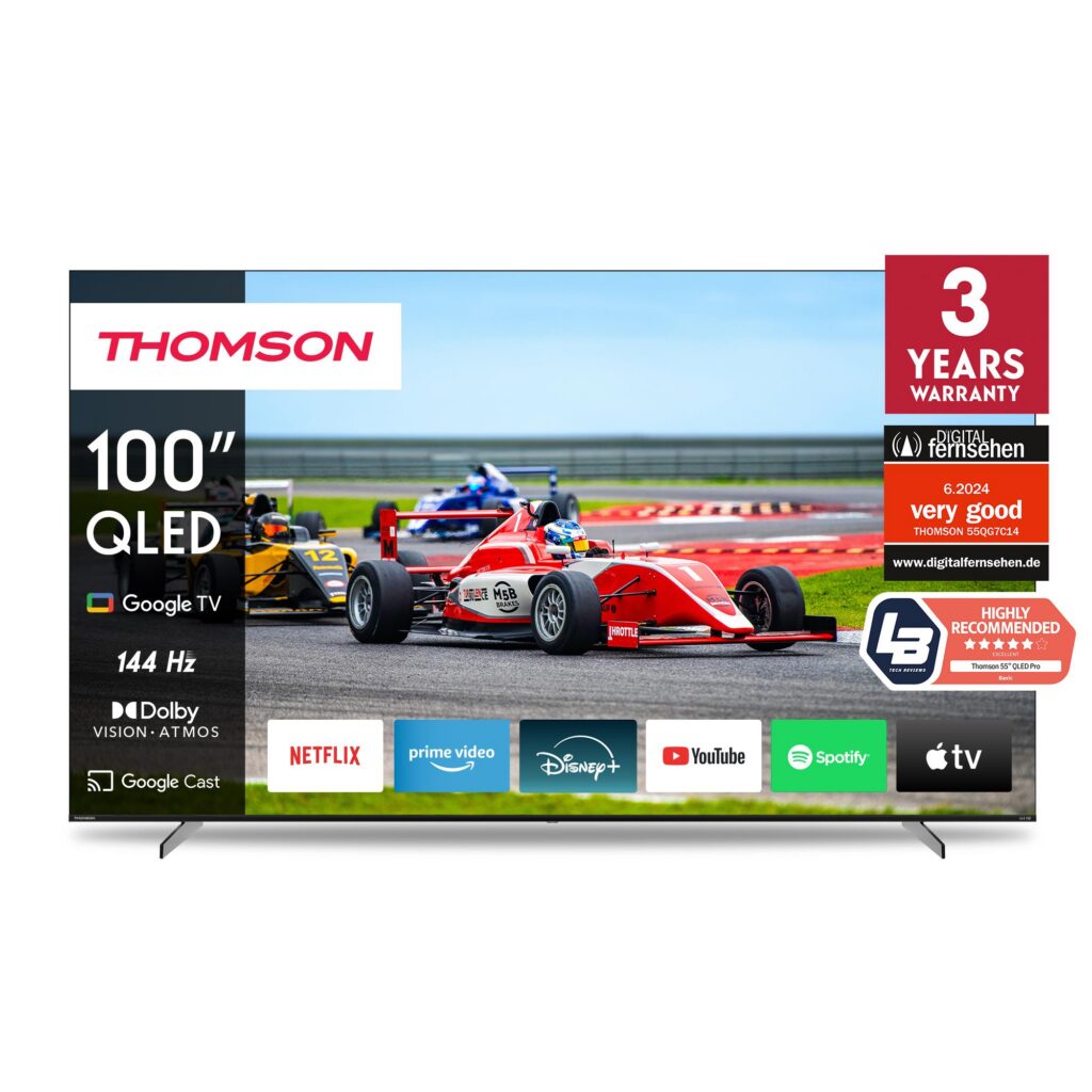 Televiisor|THOMSON|100″|4K/Smart|QLED|3840×2160|Google TV|Bla...