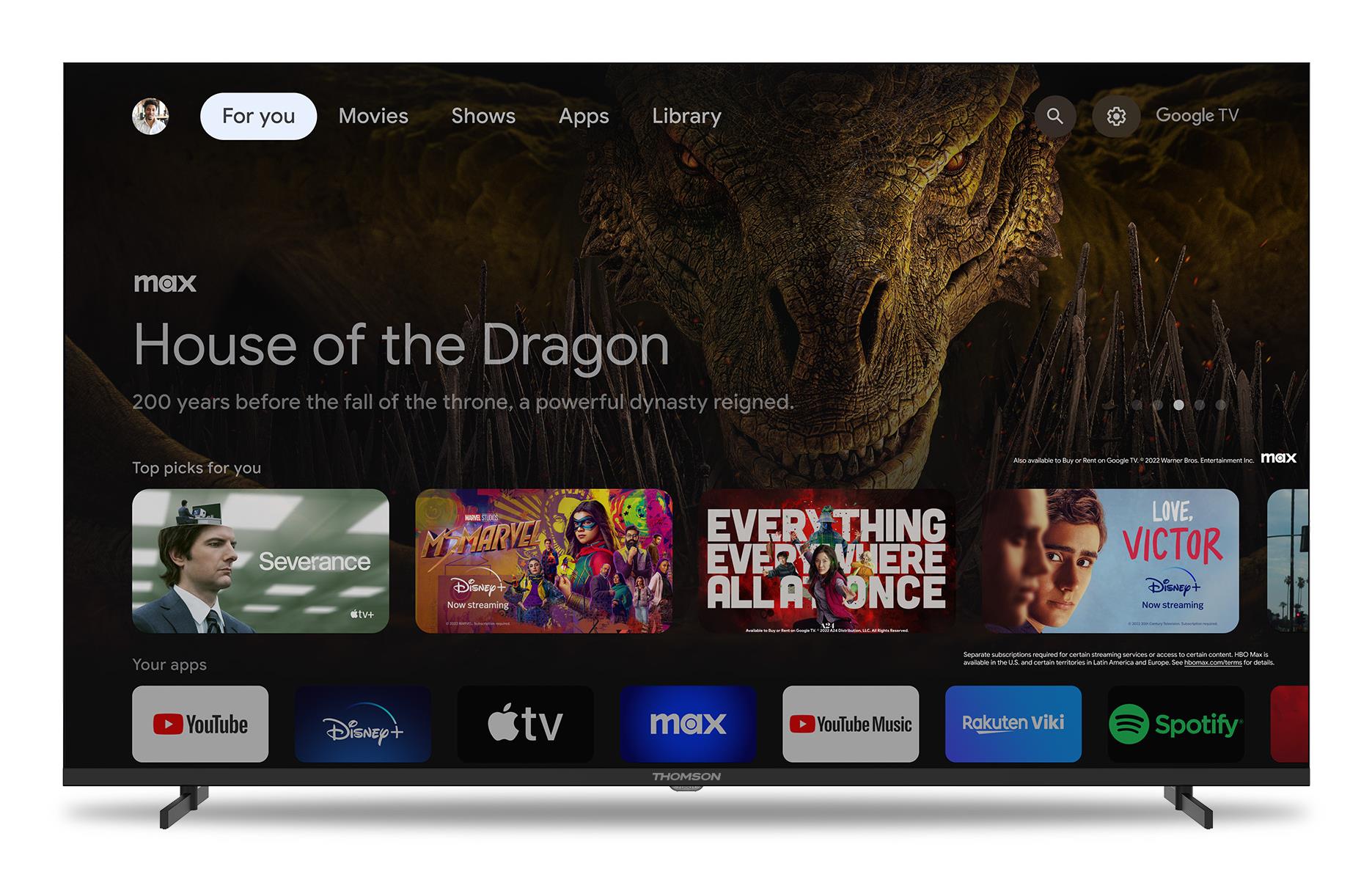 TV Set|THOMSON|55″|4K/Smart|QLED|3840×2160|Google TV|White|55...