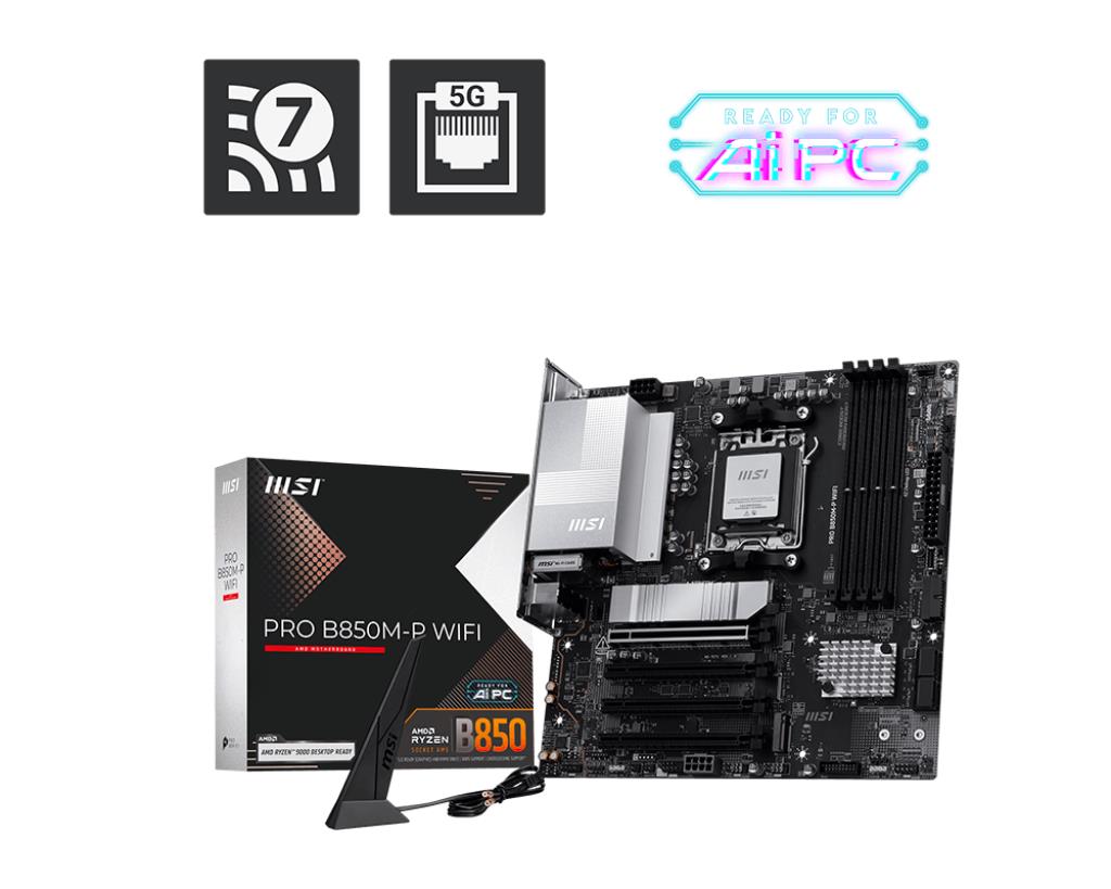 Emaplaat|MSI|AMD B850|SAM5|Micro-ATX|Memory DDR5|Memory slots 4|PROB850&...