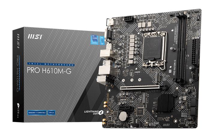 Emaplaat|MSI|Intel H610|LGA1700|Micro-ATX|Memory DDR5|Memory slots 2|1x…