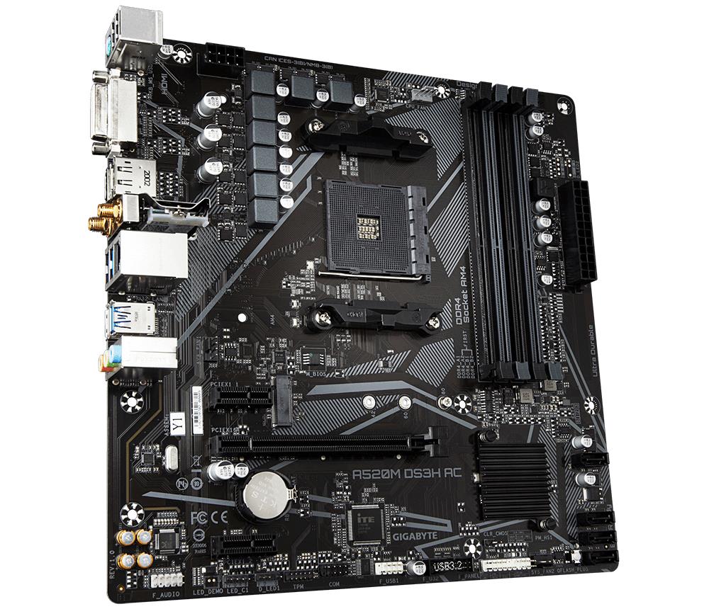 Emaplaat|GIGABYTE|AMD A520|SAM4|Micro-ATX|Memory DDR4|Memory slots 4|A5&...