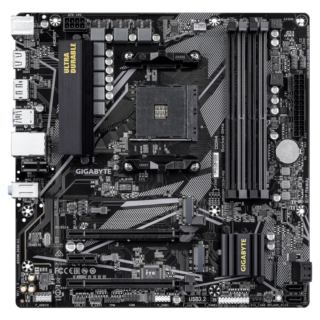 Emaplaat|GIGABYTE|AMD B550|SAM4|Micro-ATX|Memory DDR4|Memory slots 4|B5&...