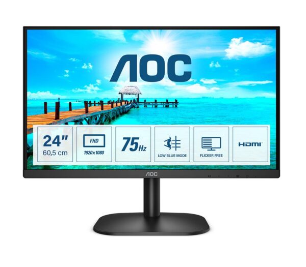 LCD Monitor|AOC|24B2XHM2|23.8"|Panel VA|1920x1080|16:9|75Hz|4 ms|Tilt|Colour Black|24B2XHM2