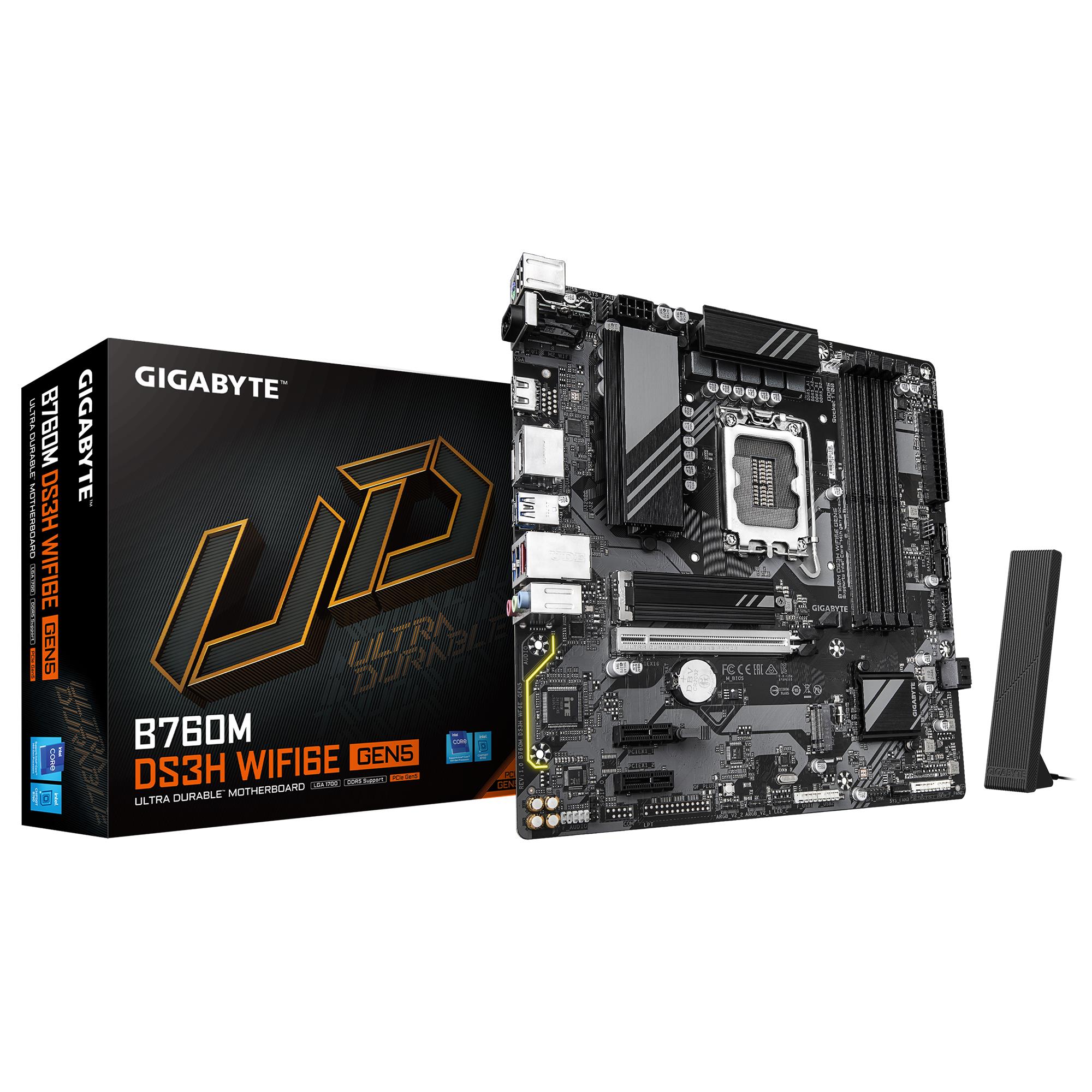 Mainboard|GIGABYTE|Intel B760 Express|LGA1700|Micro-ATX|Memory DDR5|Memo...