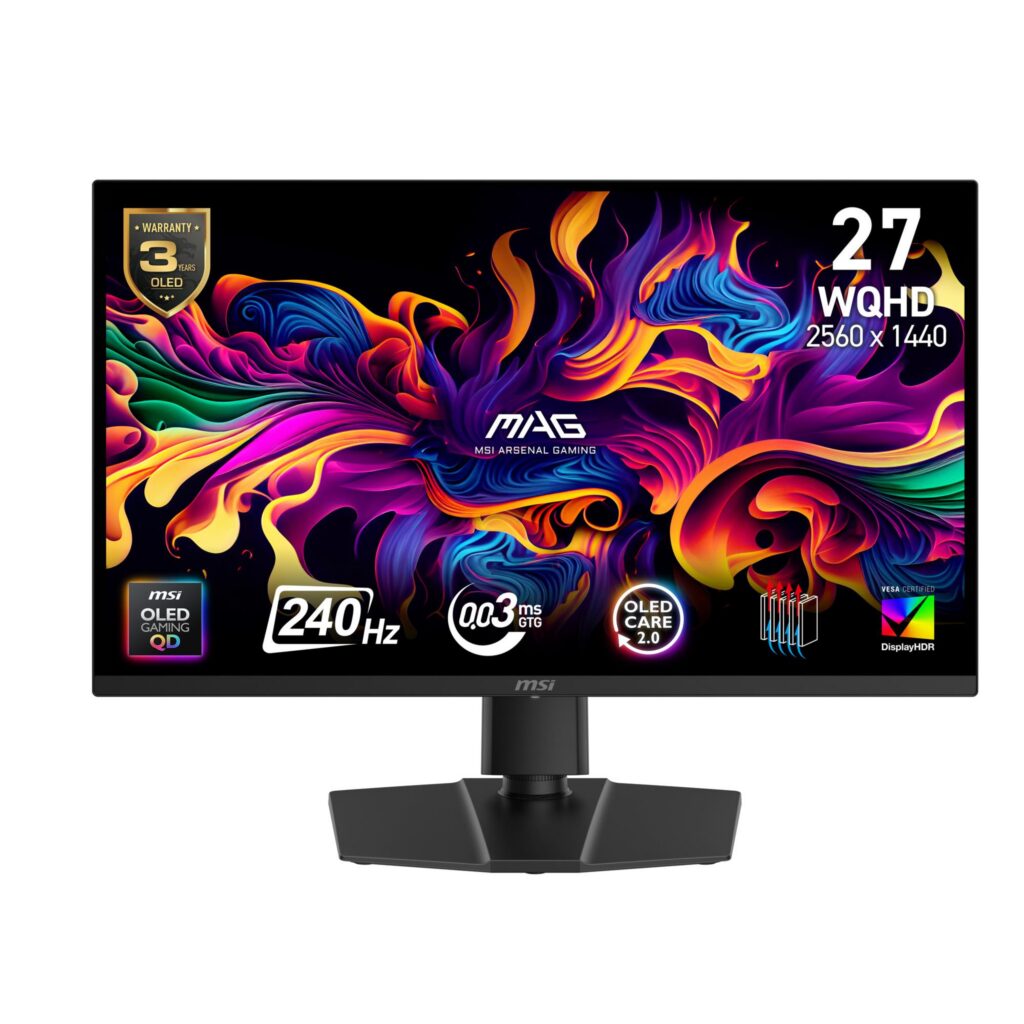 Monitor|MSI|MAG 271QP QD-OLED X24|26.5″|Mänguri|Swivel|Pivot|Heigh...