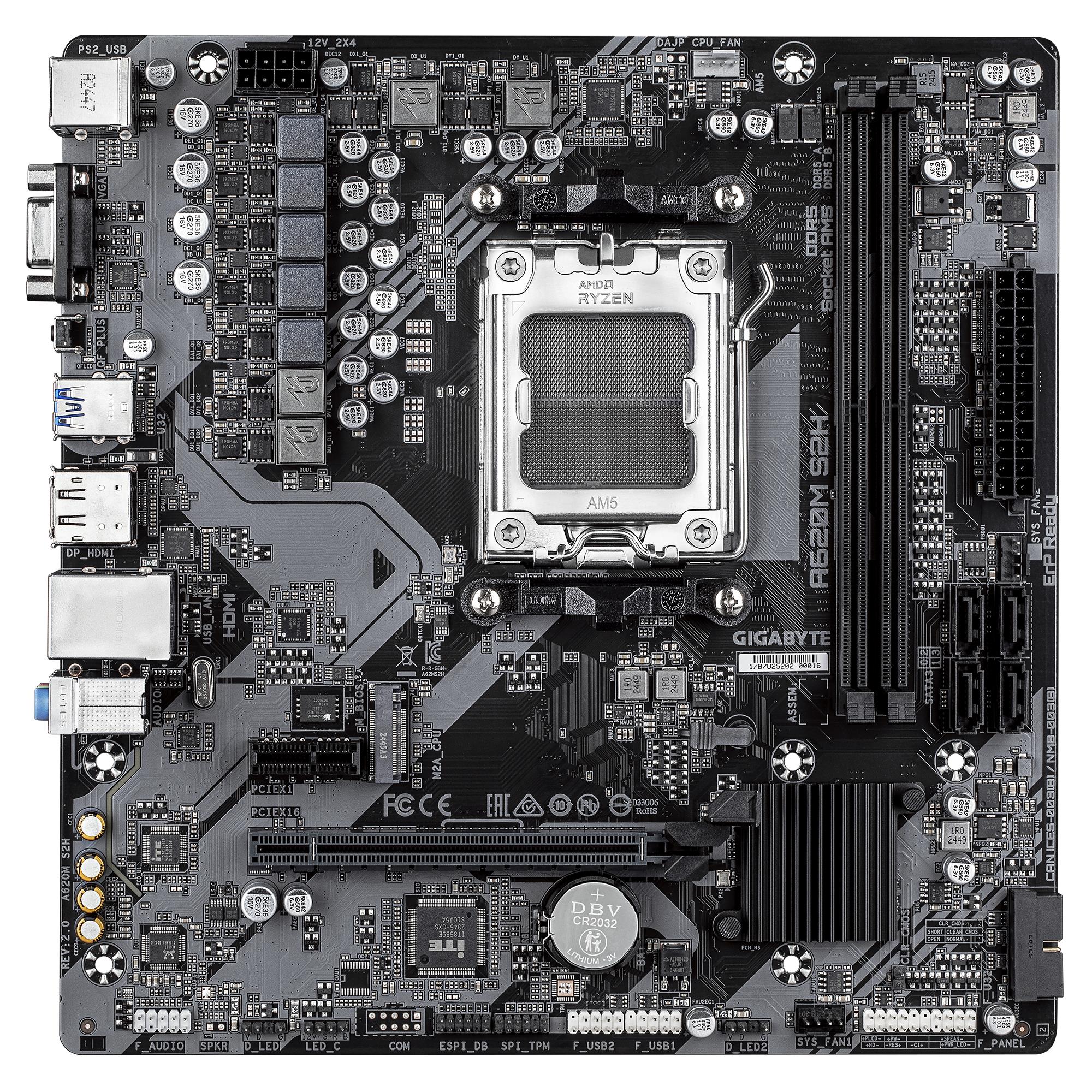 Mainboard|GIGABYTE|AMD A620|SAM5|Micro-ATX|Memory DDR5|Memory slots 2|A6...