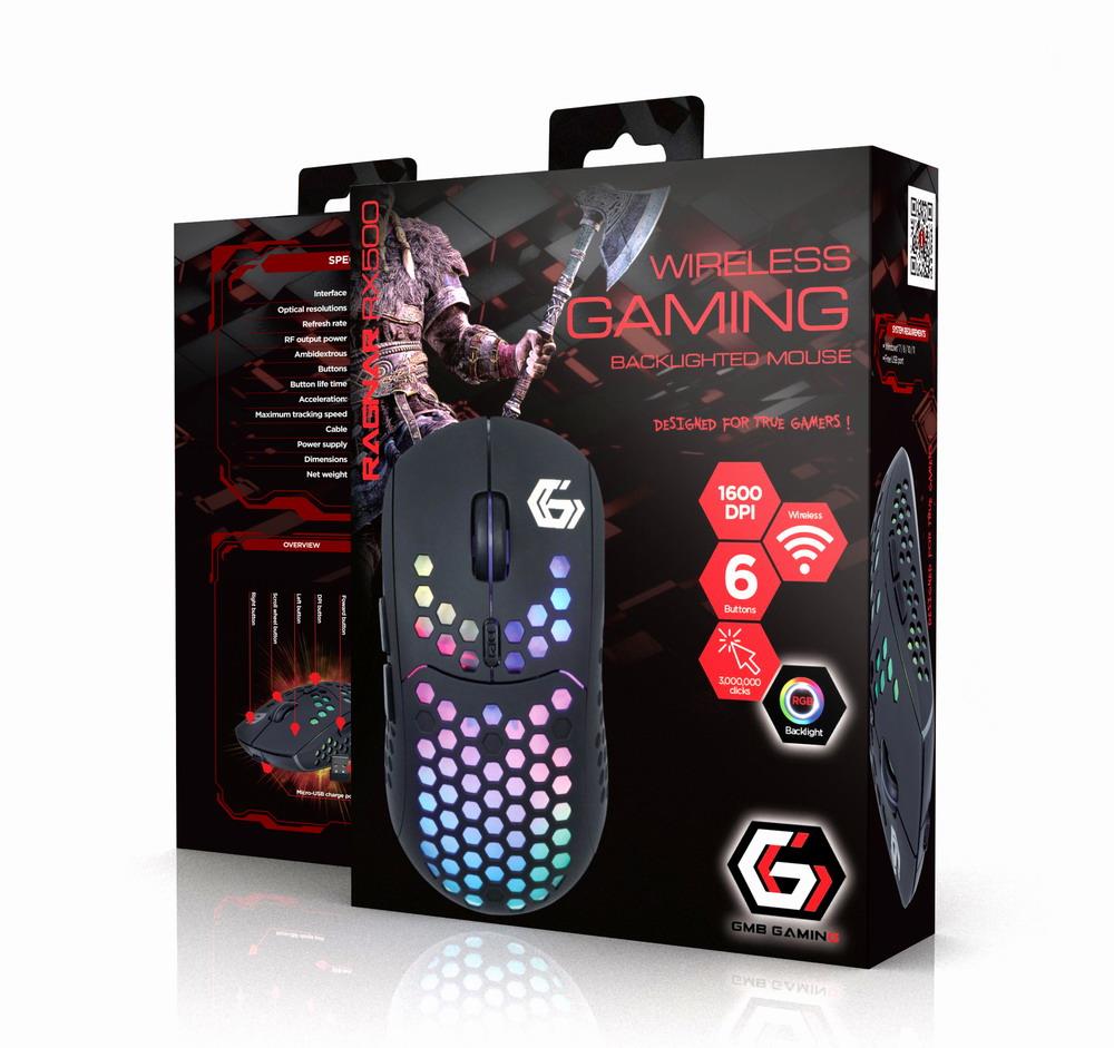 Hiir USB OPTICAL WRL RGB/GAM MUSG-RAGNAR-WRX500 GEMBIRD