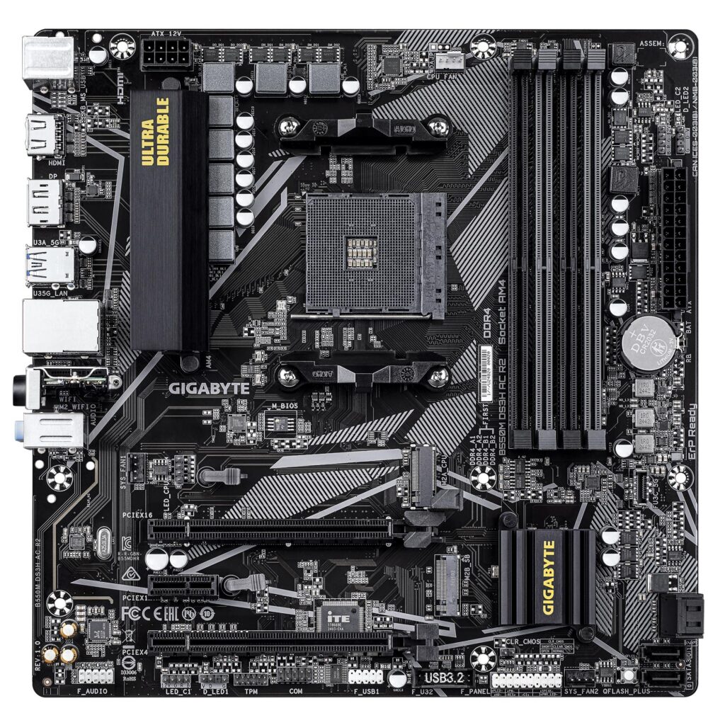 Emaplaat|GIGABYTE|AMD B550|SAM4|Micro-ATX|Memory DDR4|Memory slots 4|B5&...