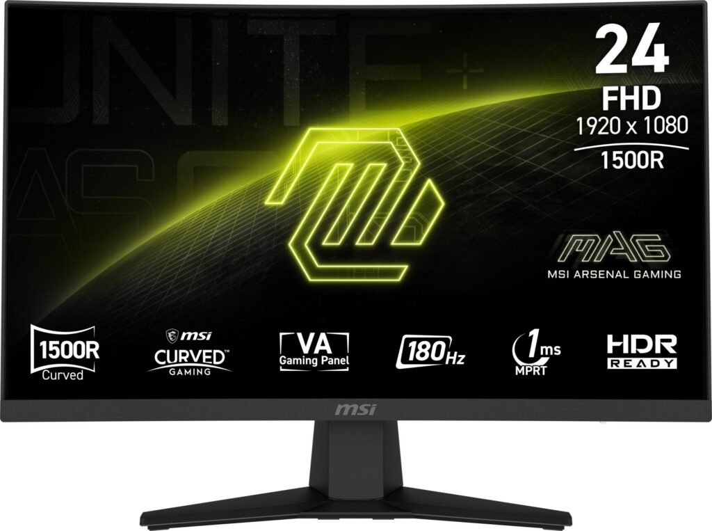 LCD Monitor|MSI|MAG 244C|23.6″|Mänguri/Curved/Frameless|Matte|Pane...