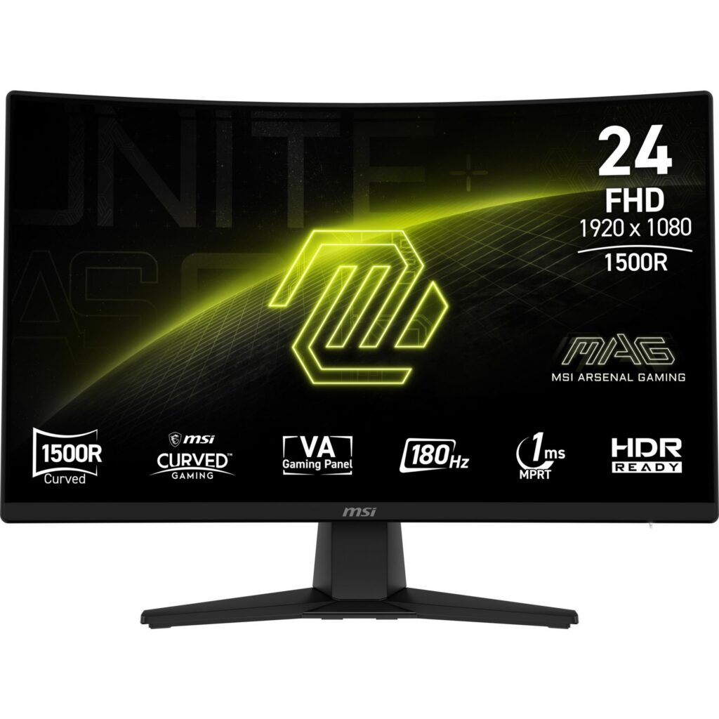 LCD Monitor|MSI|MAG 242C|23.6″|Mänguri/Curved/Frameless|Matte|Pane...