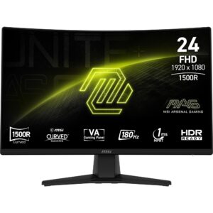 LCD Monitor|MSI|MAG 242C|23.6″|Mänguri/Curved/Frameless|Matte|Panel...