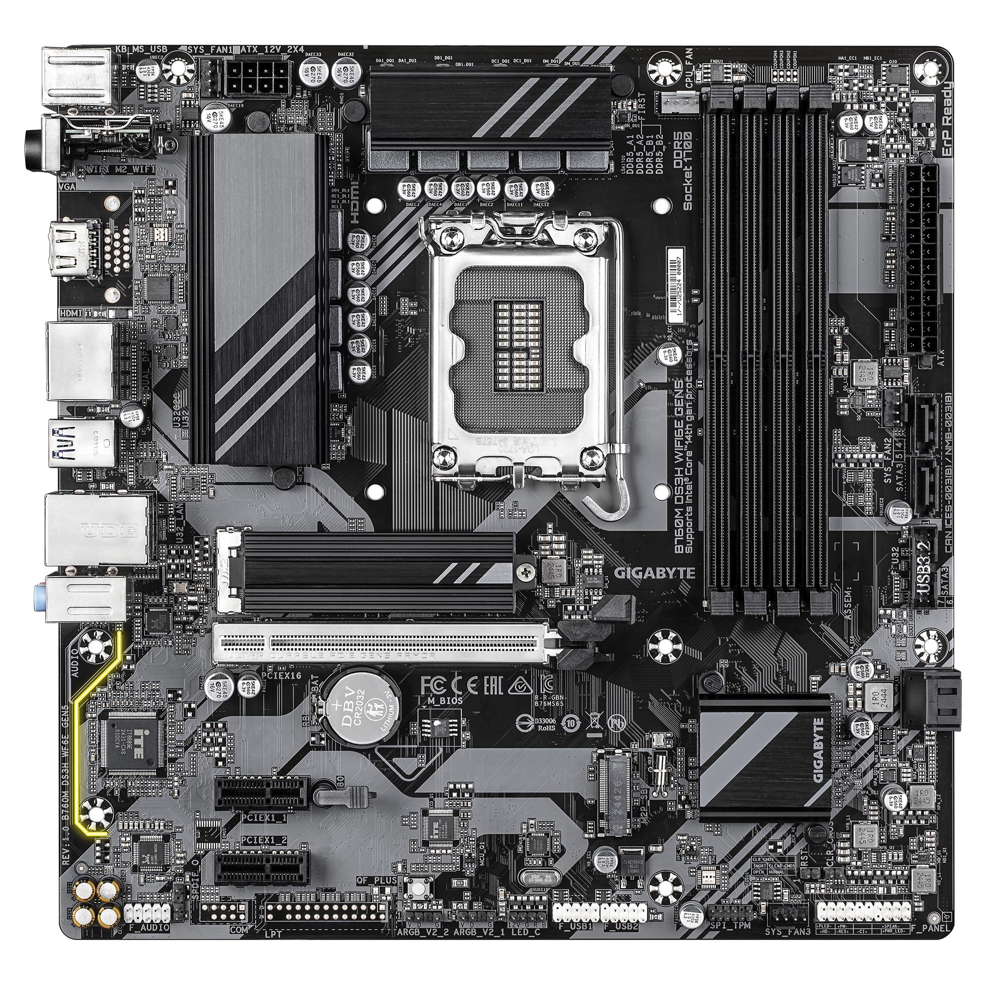 Mainboard|GIGABYTE|Intel B760 Express|LGA1700|Micro-ATX|Memory DDR5|Memo...