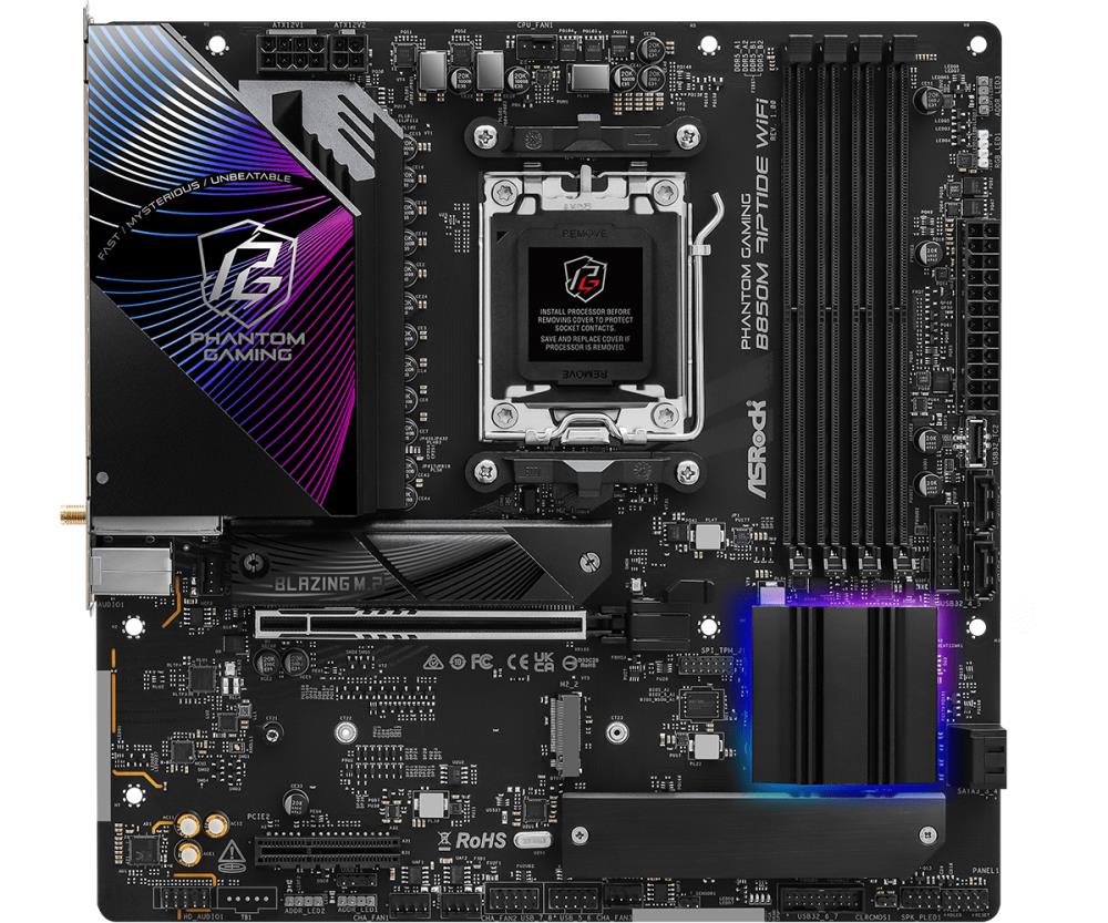 Emaplaat|ASROCK|AMD B850|SAM5|Micro-ATX|Memory DDR5|Memory slots 4|1xHD&...