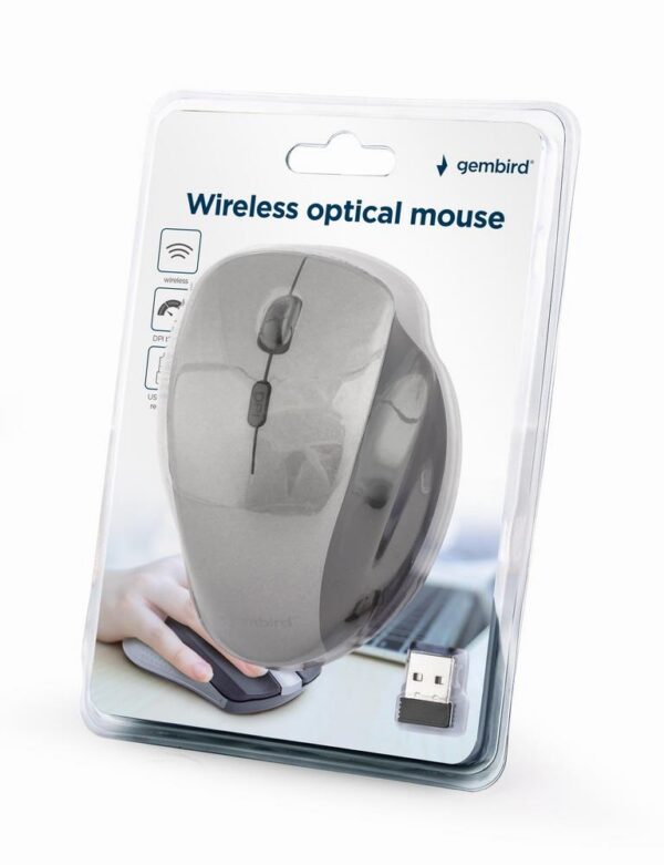 Hiir USB OPTICAL WRL BLACK/SP. GREY MUSW-6B-02-BG GEMBIRD