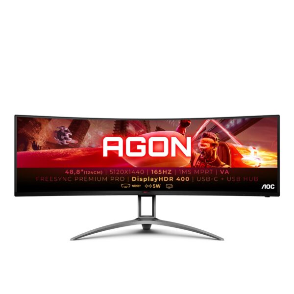LCD Monitor|AOC|AG493UCX2|48.8″|Mänguri/Curved|Panel VA|5120×1...