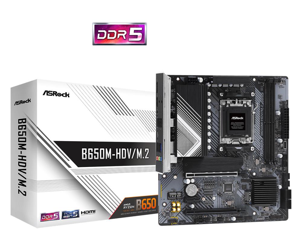 Emaplaat|ASROCK|AMD B650|SAM5|Micro-ATX|Memory DDR5|Memory slots 2|1xPC&...